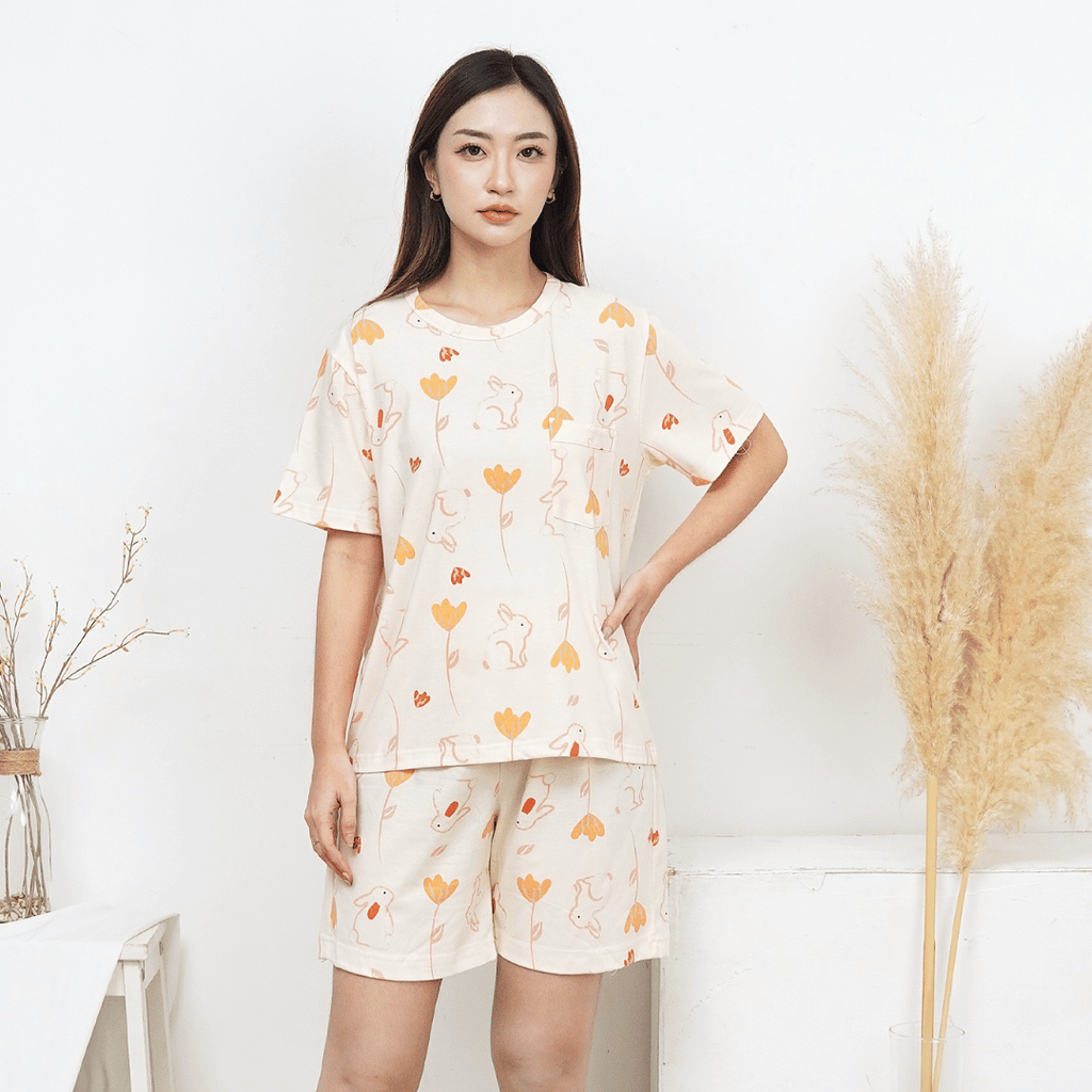 Bunny Petals - Lune Short - Piyama Tidur Dewasa