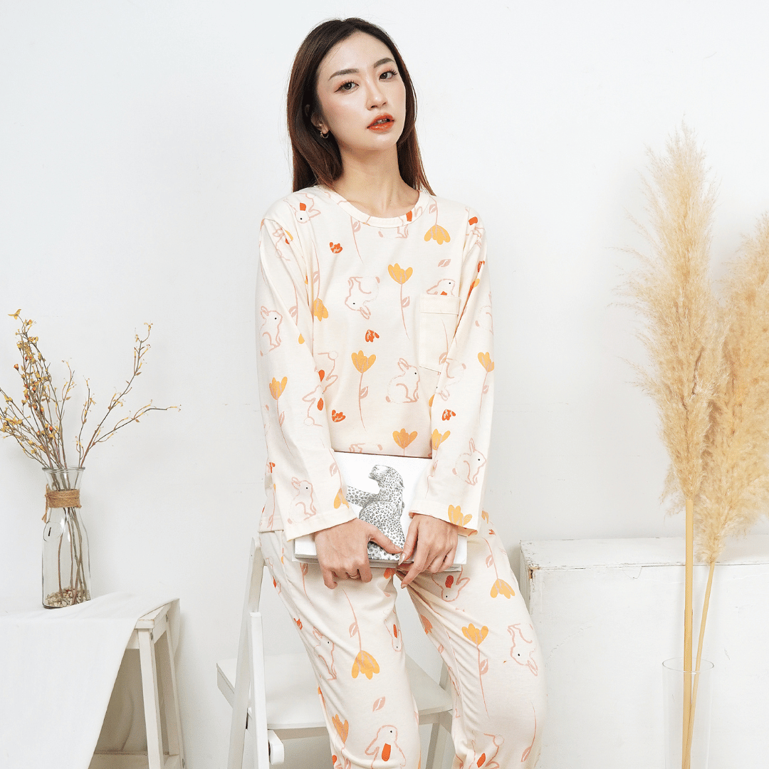 Bunny Petals - Lune Long - Piyama Tidur Dewasa