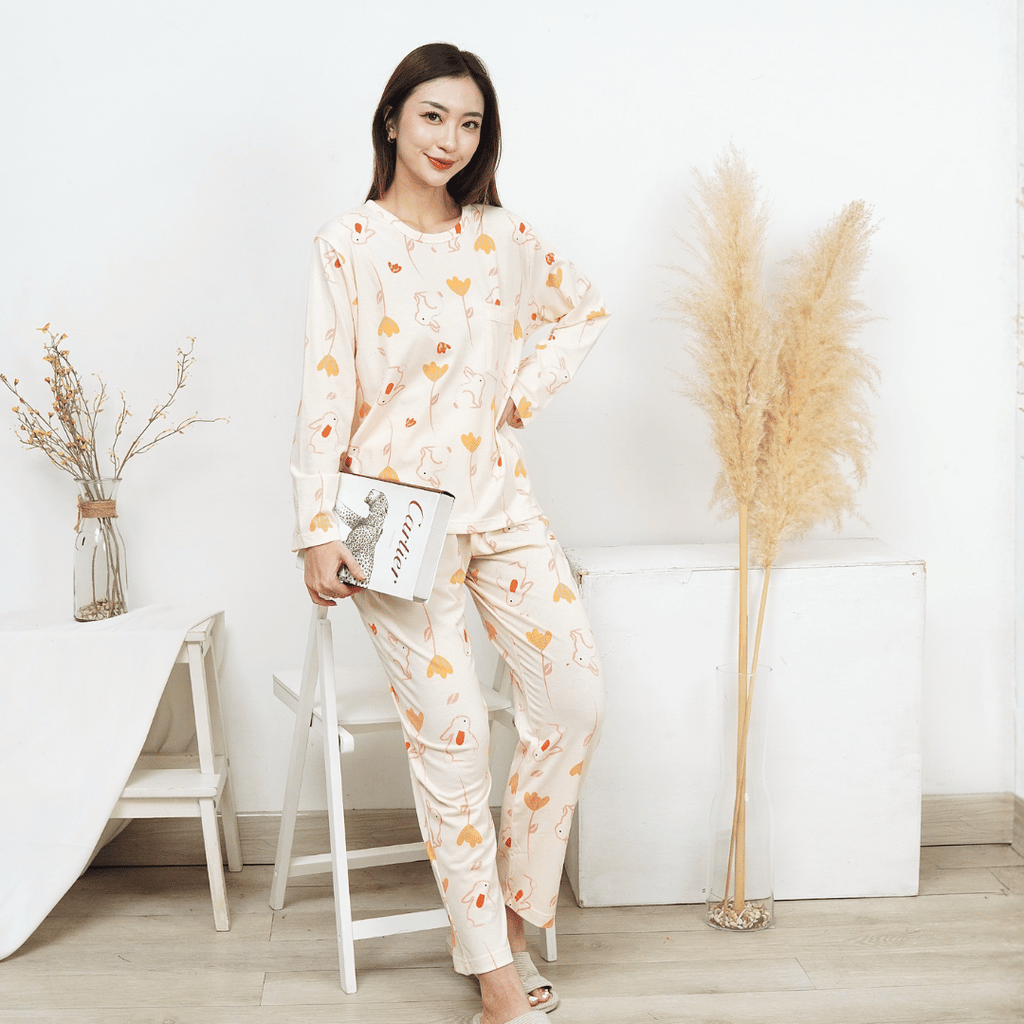 Bunny Petals - Lune Long - Piyama Tidur Dewasa