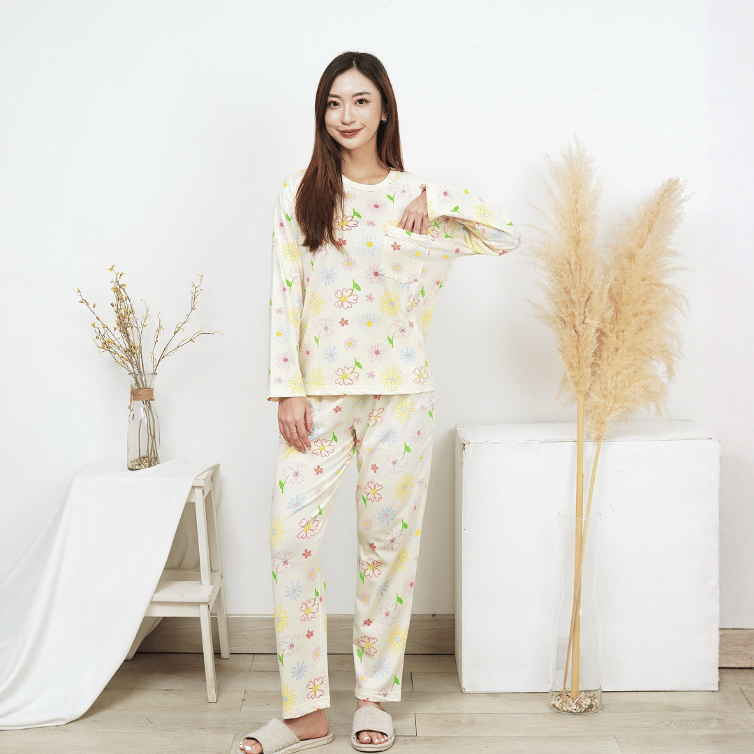 Blooming Flowers - Lune Long - Piyama Tidur Dewasa