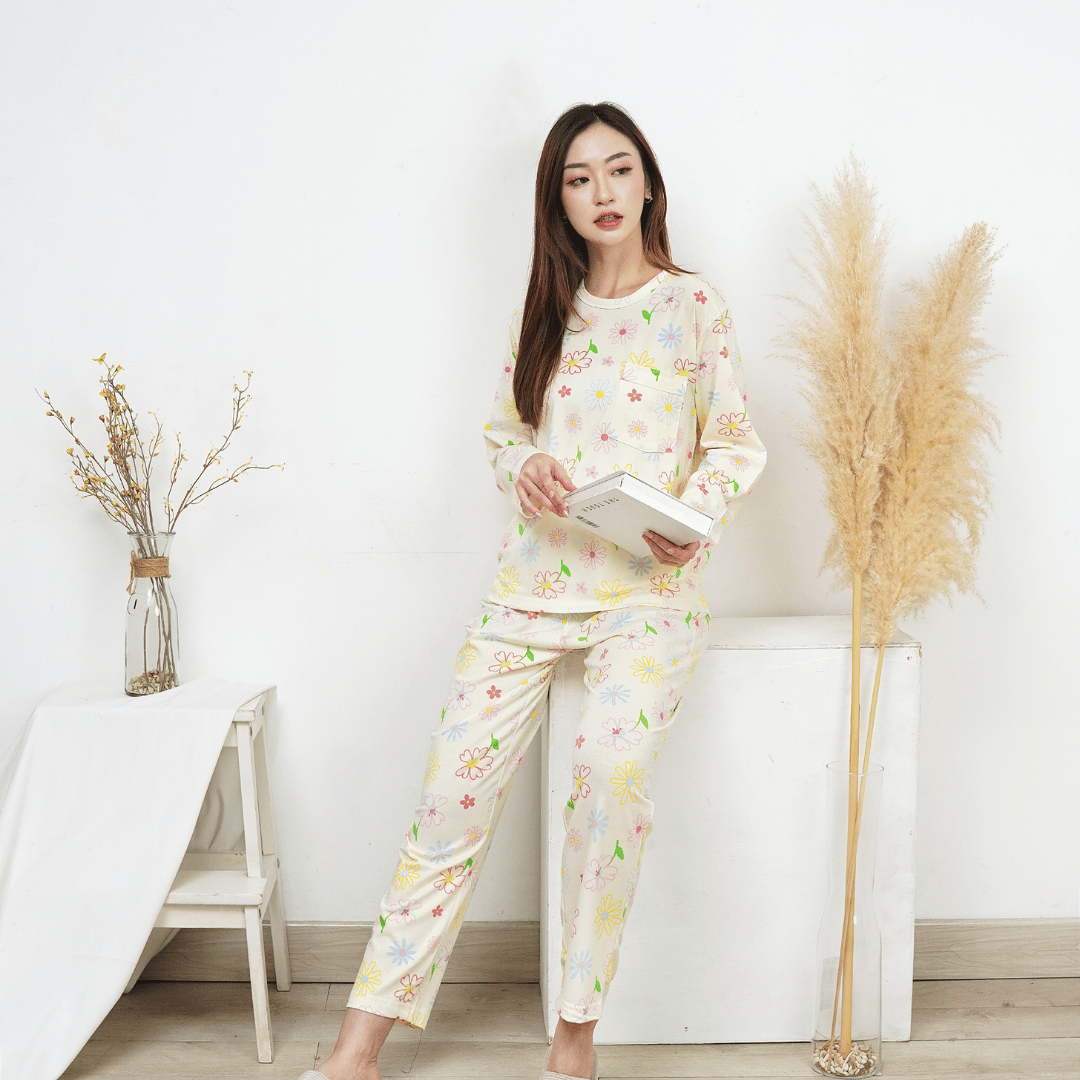 Blooming Flowers - Lune Long - Piyama Tidur Dewasa