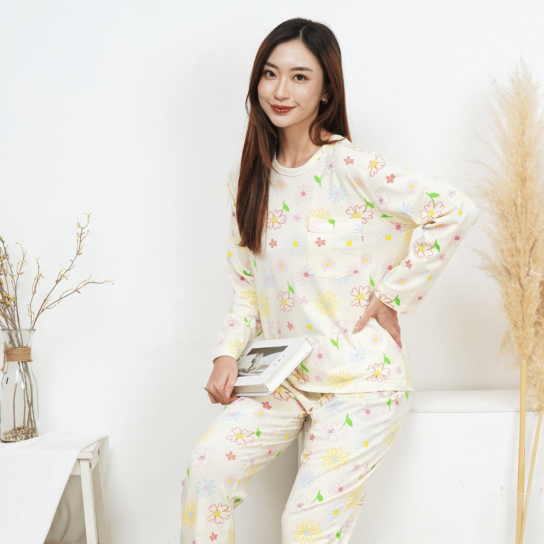 Blooming Flowers - Lune Long - Piyama Tidur Dewasa