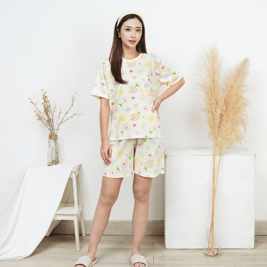 Blooming Flowers - Lune Short - Piyama Tidur Dewasa