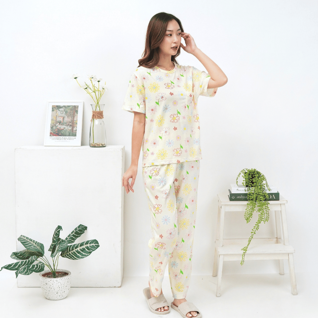Blooming Flowers - Lune Cozy - Piyama Tidur Dewasa