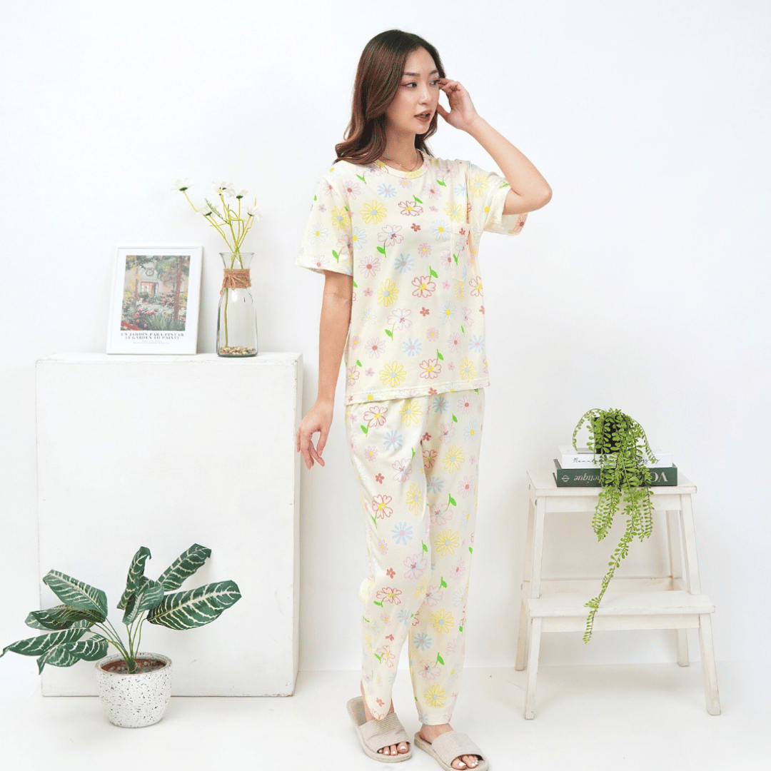 Blooming Flowers - Lune Cozy - Piyama Tidur Dewasa