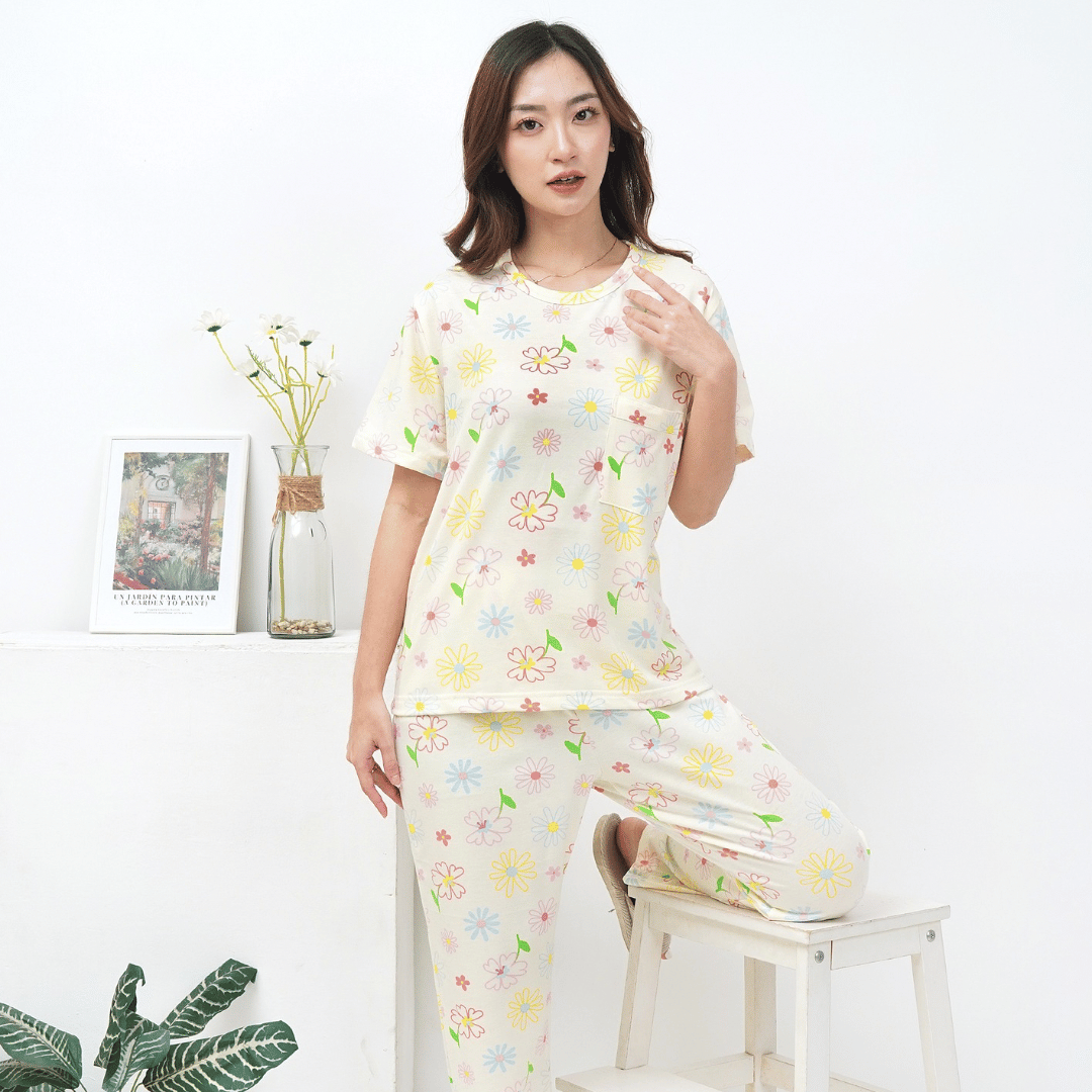 Blooming Flowers - Lune Cozy - Piyama Tidur Dewasa