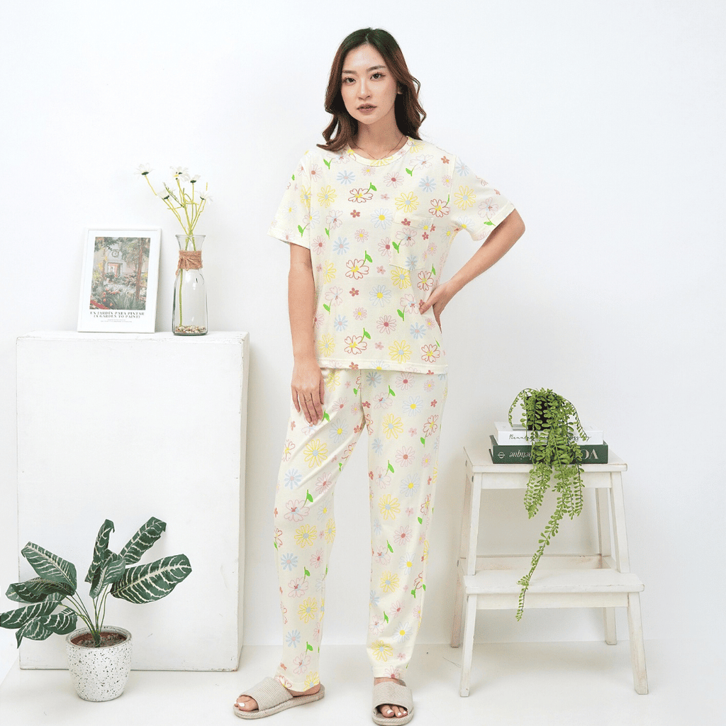 Blooming Flowers - Lune Cozy - Piyama Tidur Dewasa