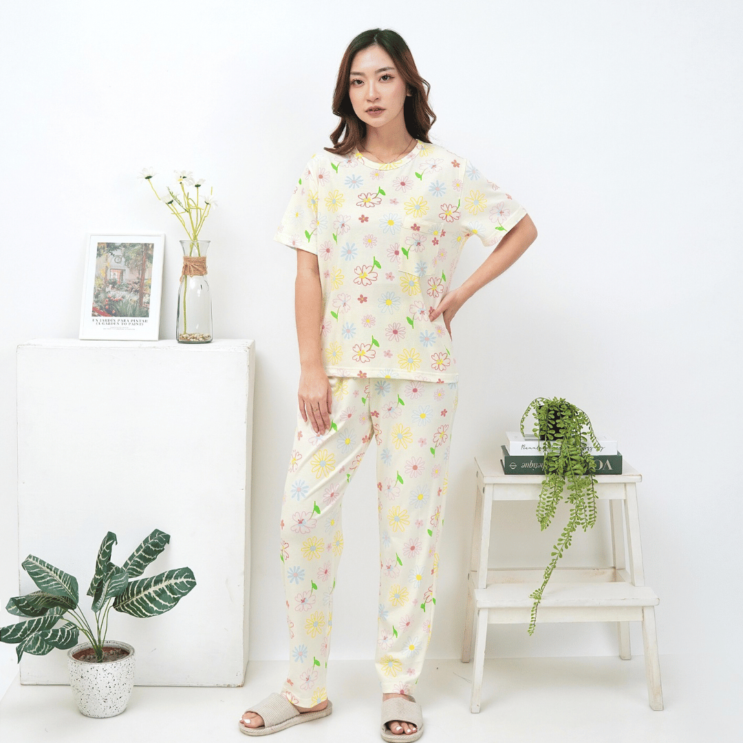 Blooming Flowers - Lune Cozy - Piyama Tidur Dewasa