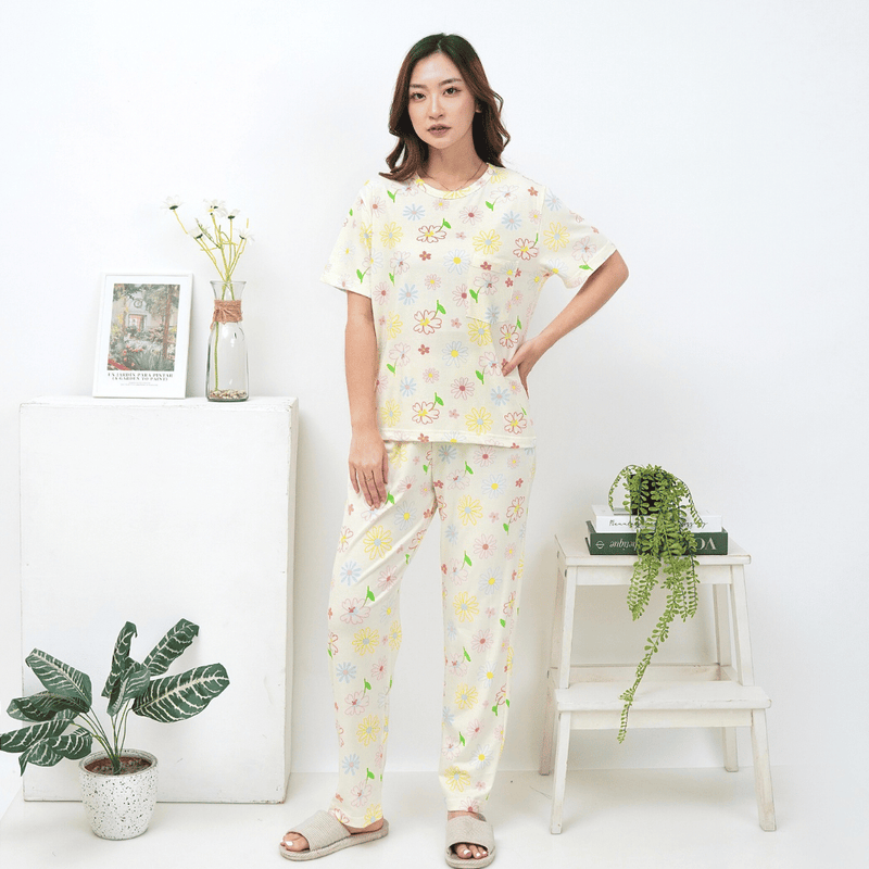 Blooming Flowers - Lune Cozy - Piyama Tidur Dewasa