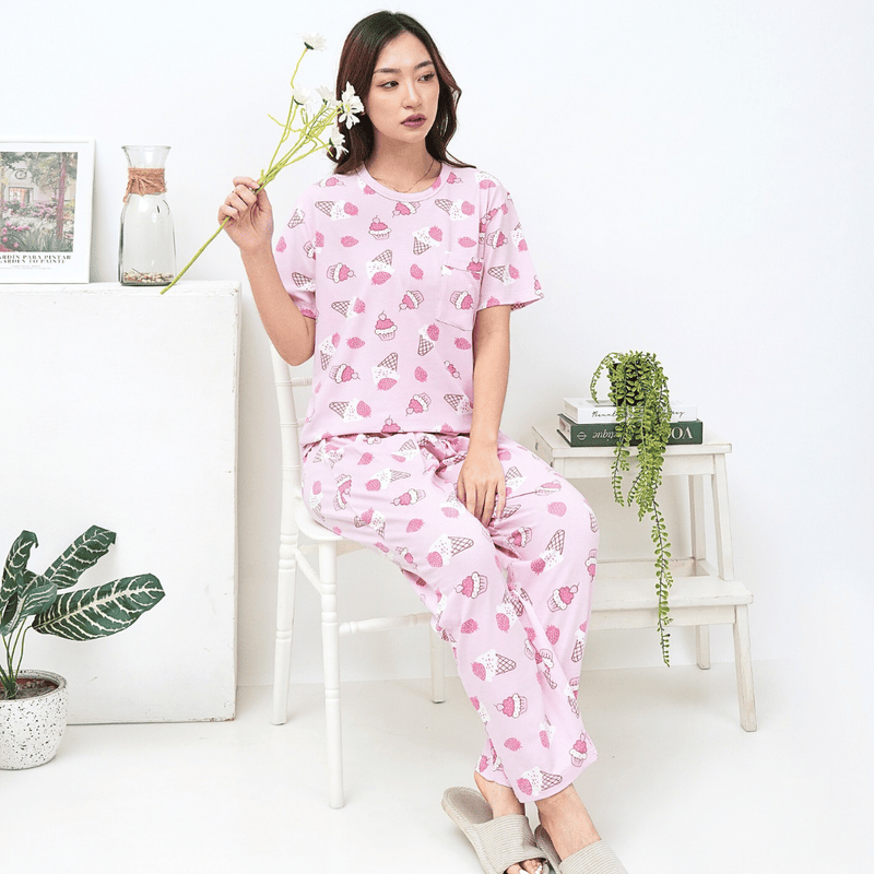 Creamy Strawberry - Lune Cozy - Piyama Tidur Dewasa