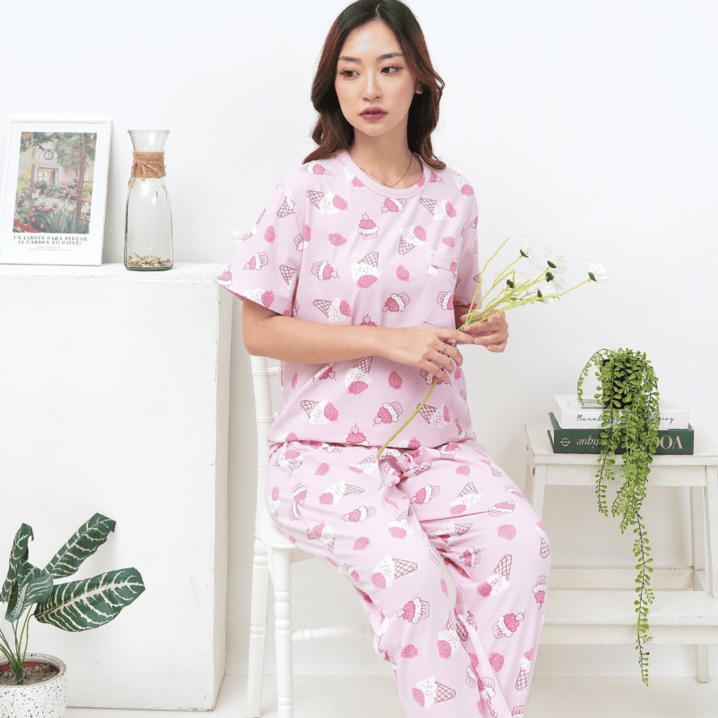 Creamy Strawberry - Lune Cozy - Piyama Tidur Dewasa