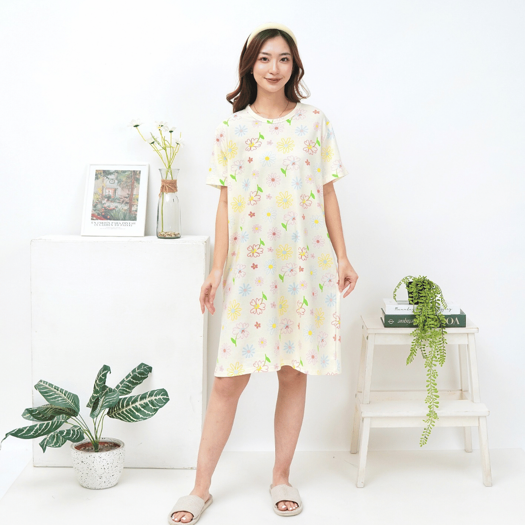 Blooming Flowers - Snuggle Tee - Piyama Tidur Dewasa