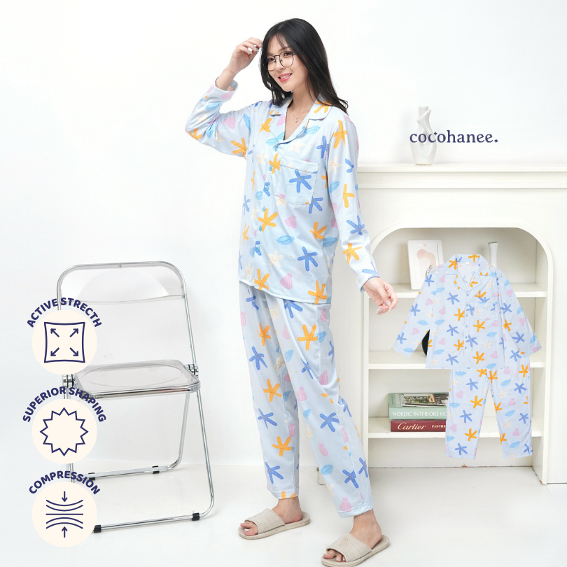 Starfish - Lune Button Long - Piyama Tidur Dewasa