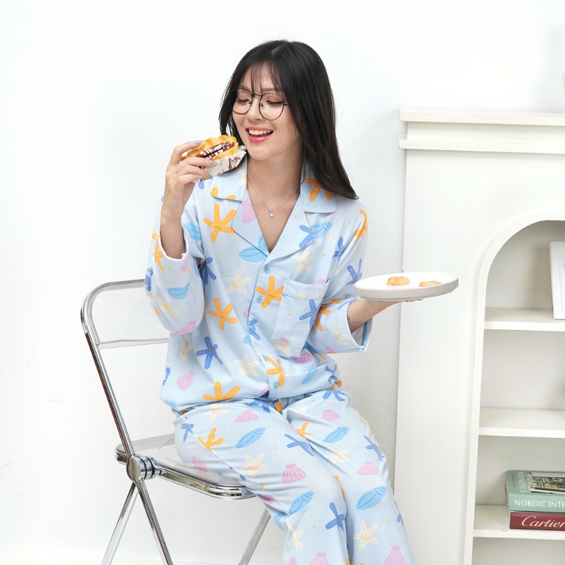 Starfish - Lune Button Long - Piyama Tidur Dewasa