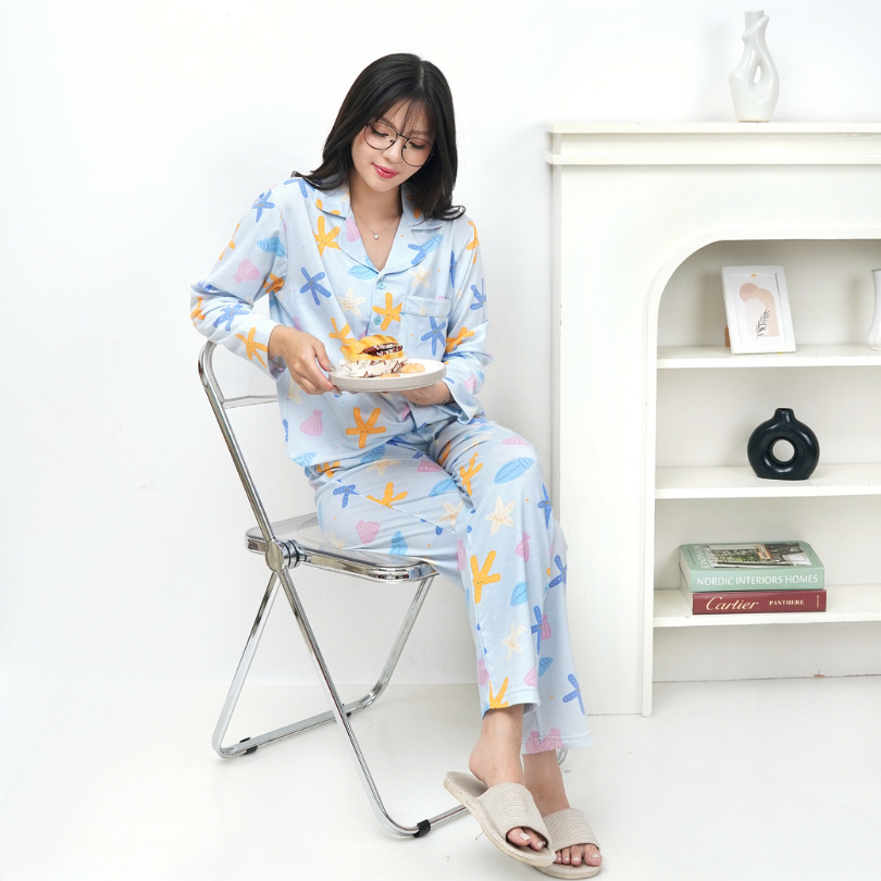Starfish - Lune Button Long - Piyama Tidur Dewasa