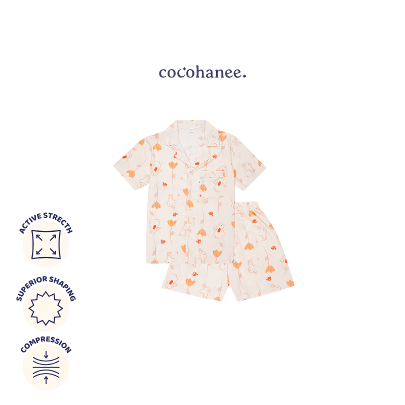 Bunny Petals - Lune Button Short - Piyama Tidur Dewasa