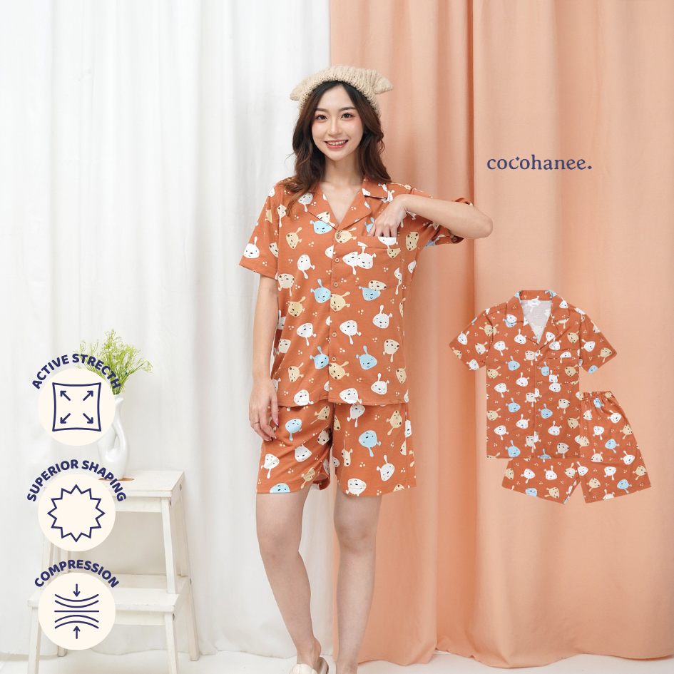 Brown Puppies - Lune Button Short - Piyama Tidur Dewasa