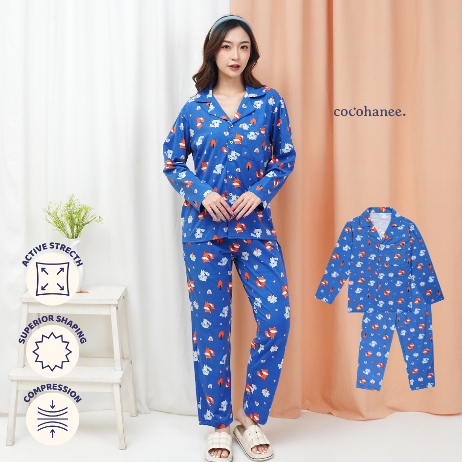 Fox & Wolf - Lune Button Long - Piyama Tidur Dewasa