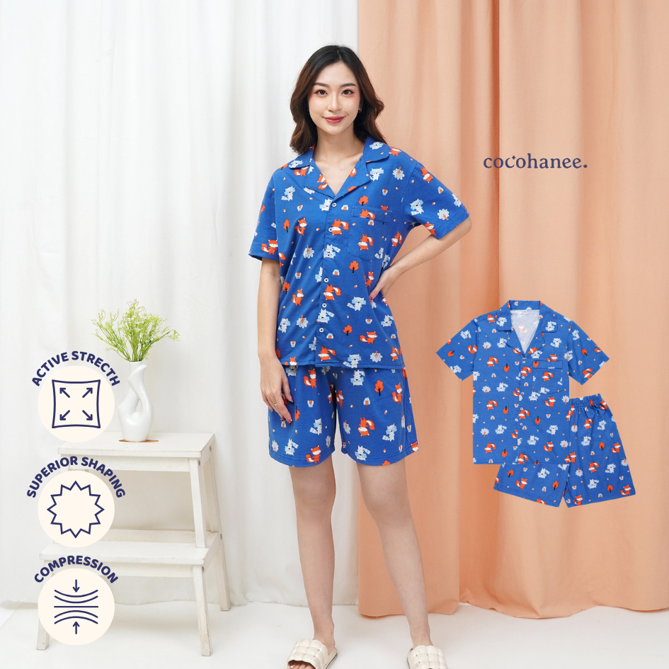Fox & Wolf - Lune Button Short - Piyama Tidur Dewasa