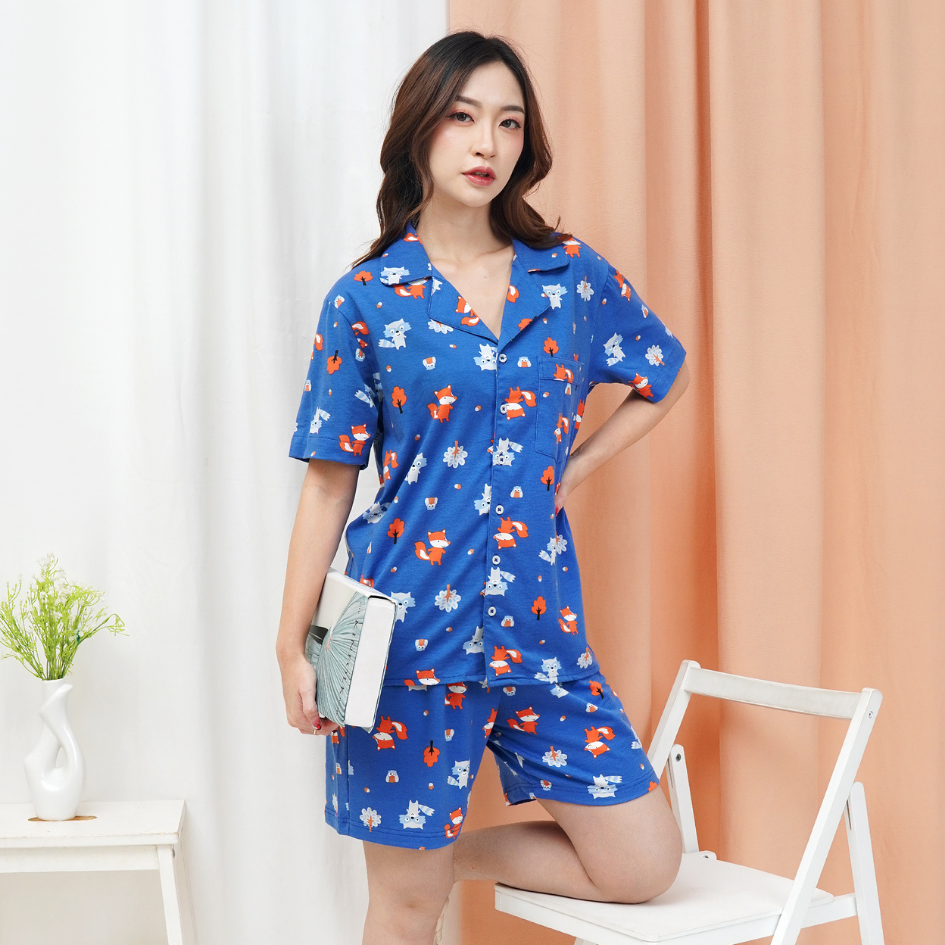 Fox & Wolf - Lune Button Short - Piyama Tidur Dewasa