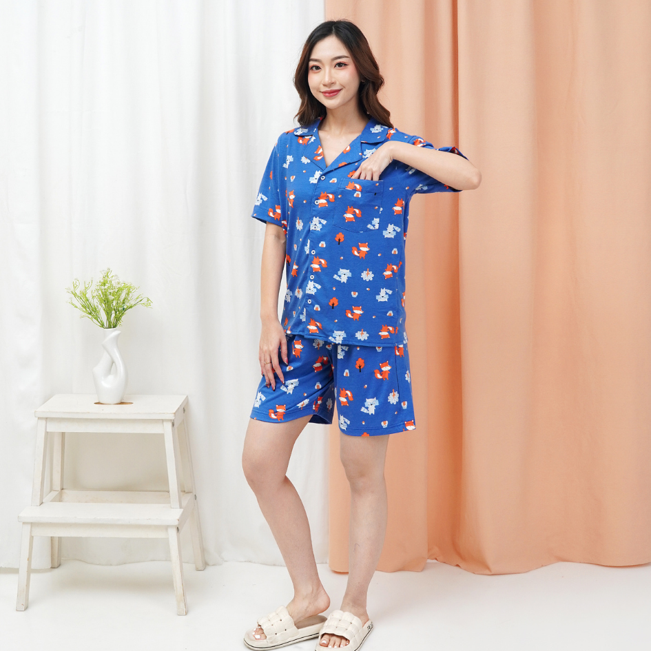 Fox & Wolf - Lune Button Short - Piyama Tidur Dewasa