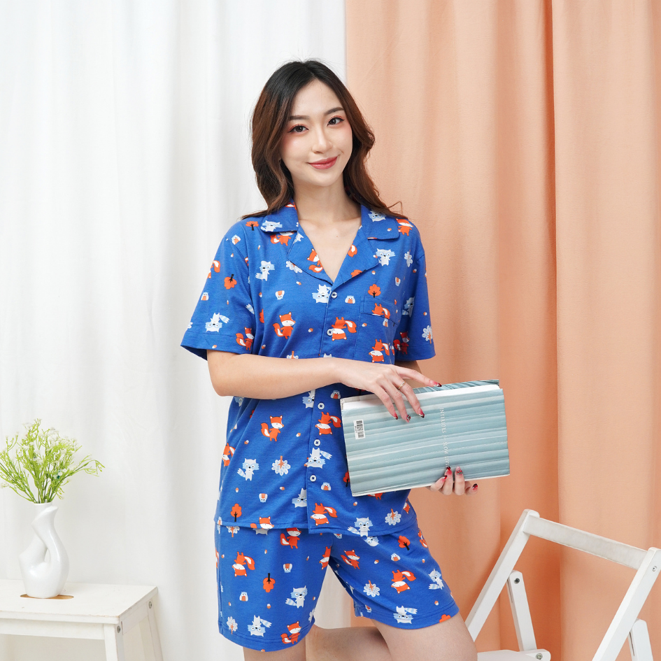Fox & Wolf - Lune Button Short - Piyama Tidur Dewasa