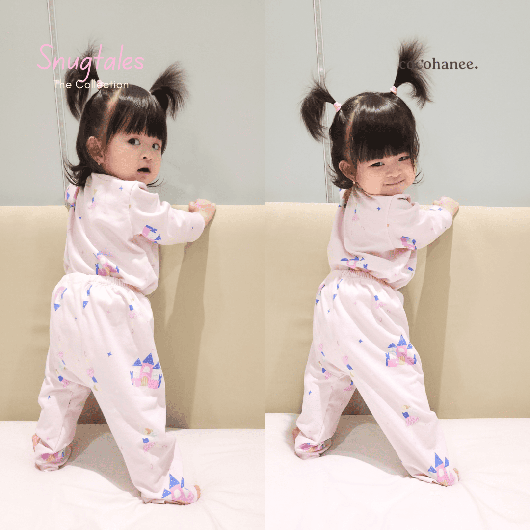 Cocohanee - Fairy Castle - Baby Long Button Down Pajamas - Piyama Bayi dengan Kancing Depan