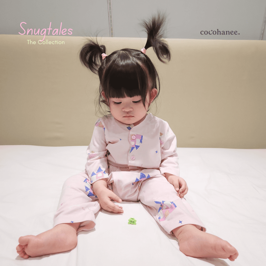 Cocohanee - Fairy Castle - Baby Long Button Down Pajamas - Piyama Bayi dengan Kancing Depan