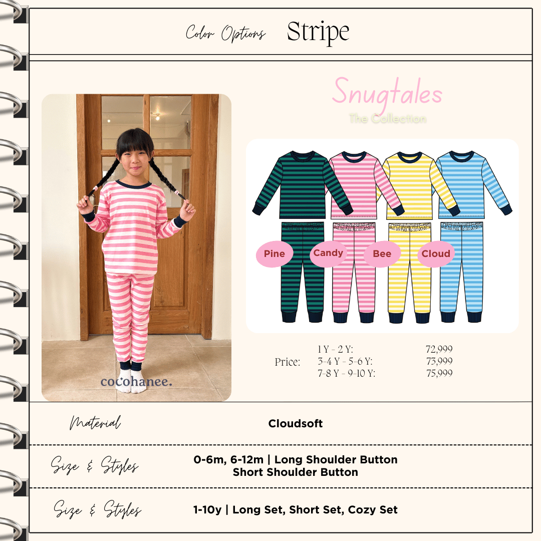 Stripe Candy - Long Pajamas - Piyama Tidur Motif Salur Anak