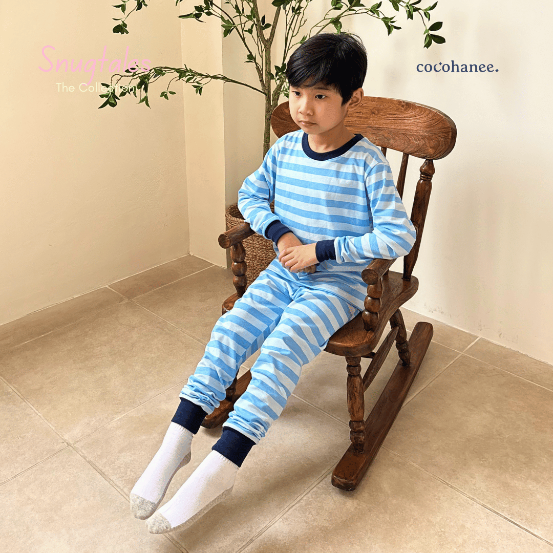Stripe Cloud - Long Pajamas - Piyama Tidur Motif Salur Anak