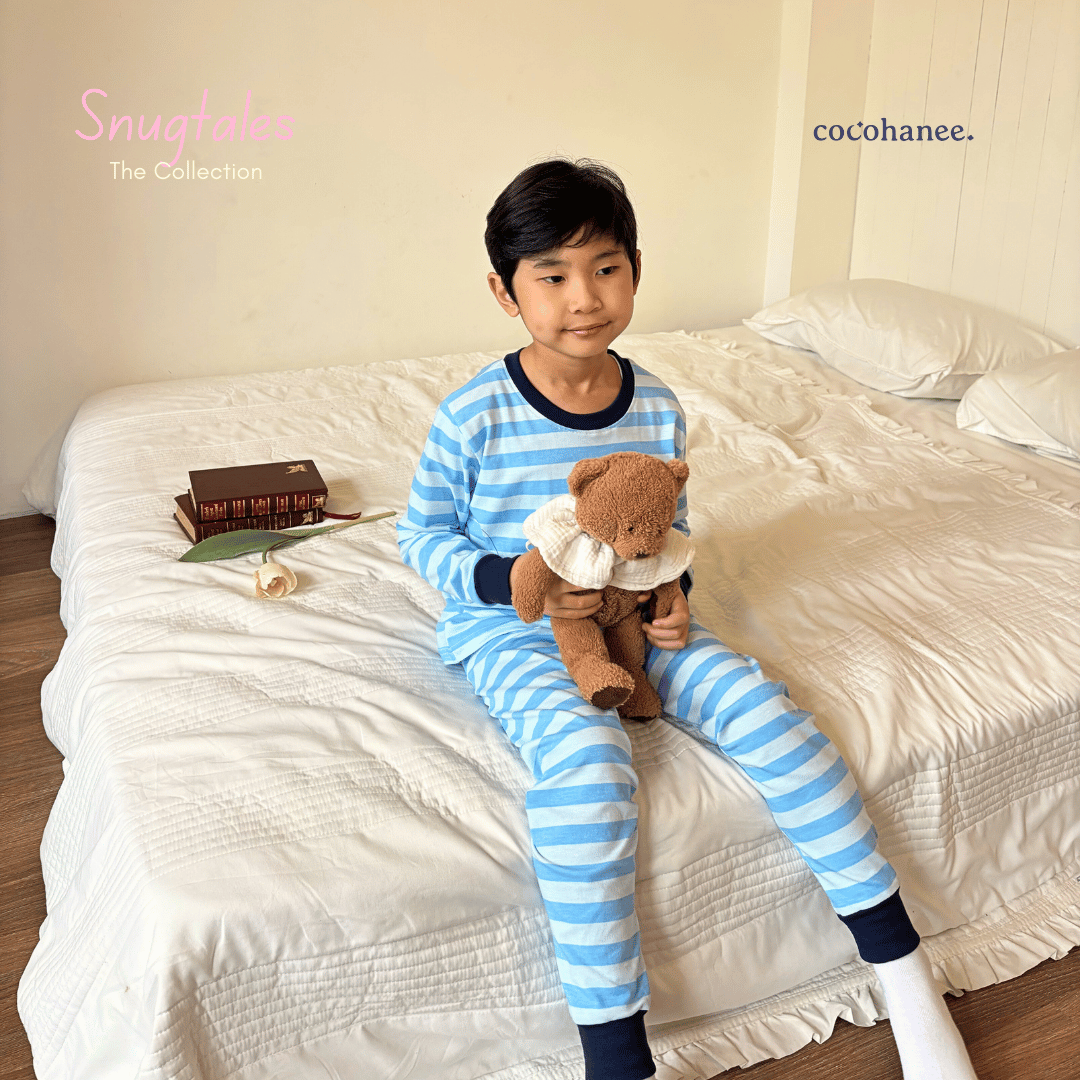 Stripe Cloud - Long Pajamas - Piyama Tidur Motif Salur Anak