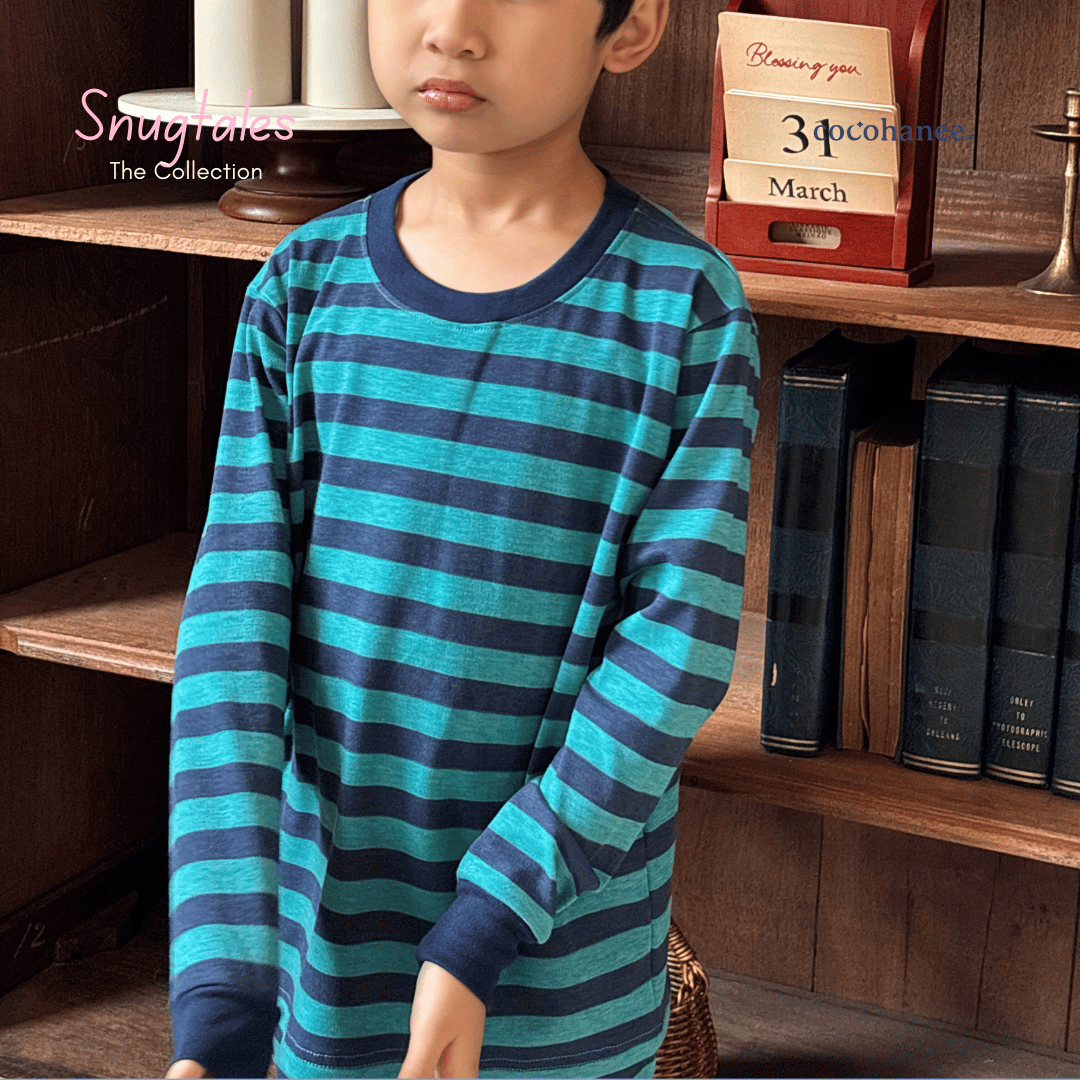Stripe Pine - Long Pajamas - Piyama Tidur Motif Salur Anak