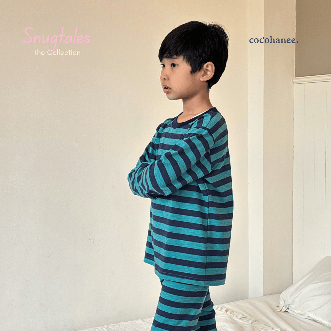 Stripe Pine - Long Pajamas - Piyama Tidur Motif Salur Anak