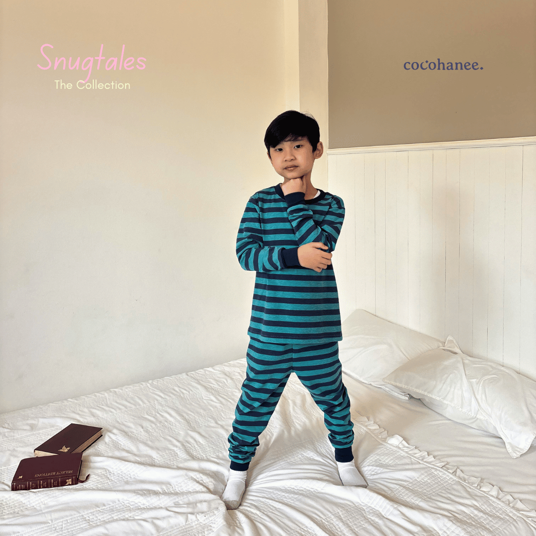 Stripe Pine - Long Pajamas - Piyama Tidur Motif Salur Anak