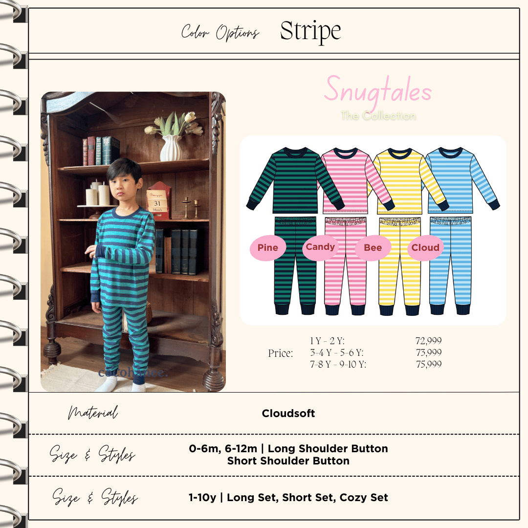 Stripe Pine - Long Pajamas - Piyama Tidur Motif Salur Anak