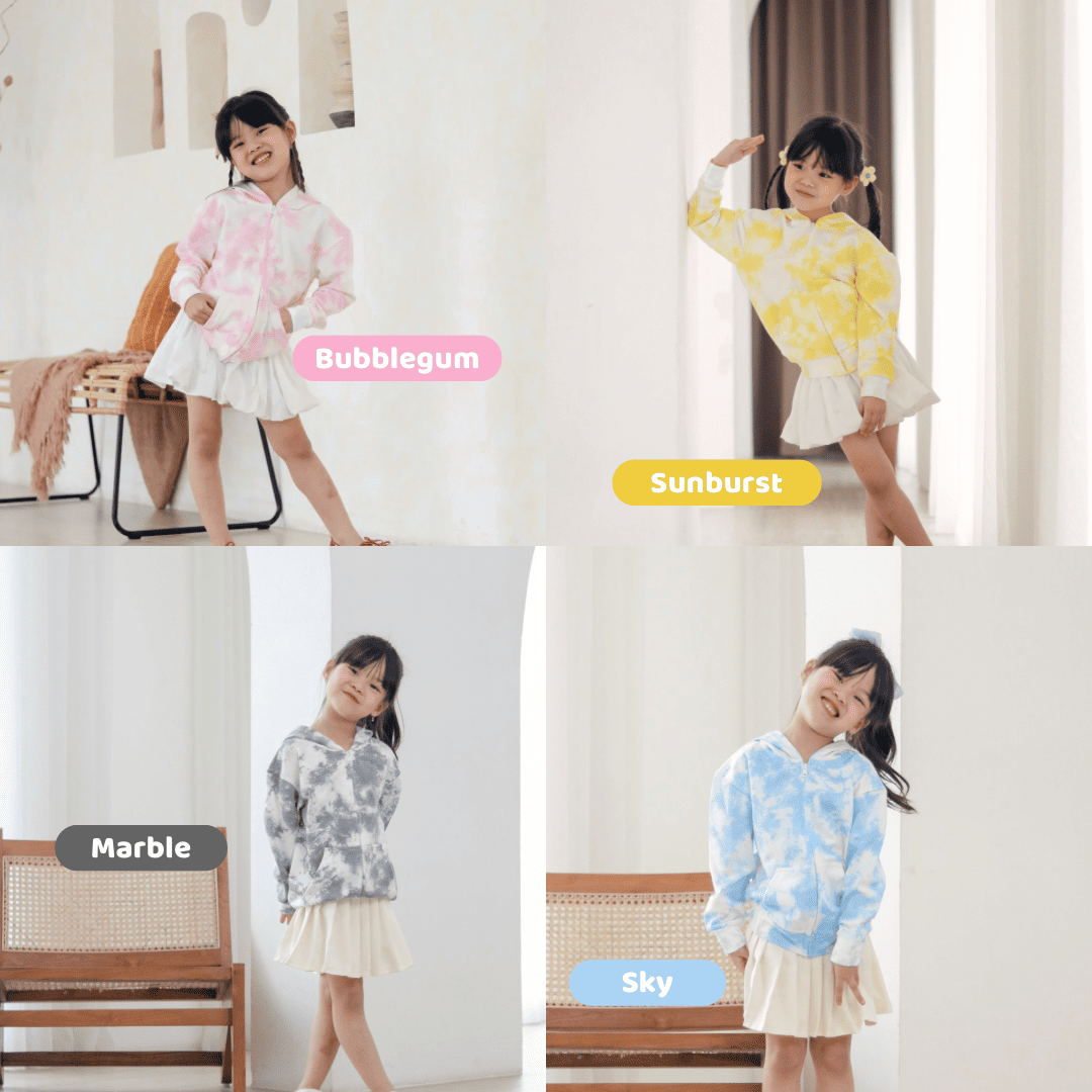 Hoodie Zipper - Tie Dye Loungewear - Hoodie Anak Baby Terry