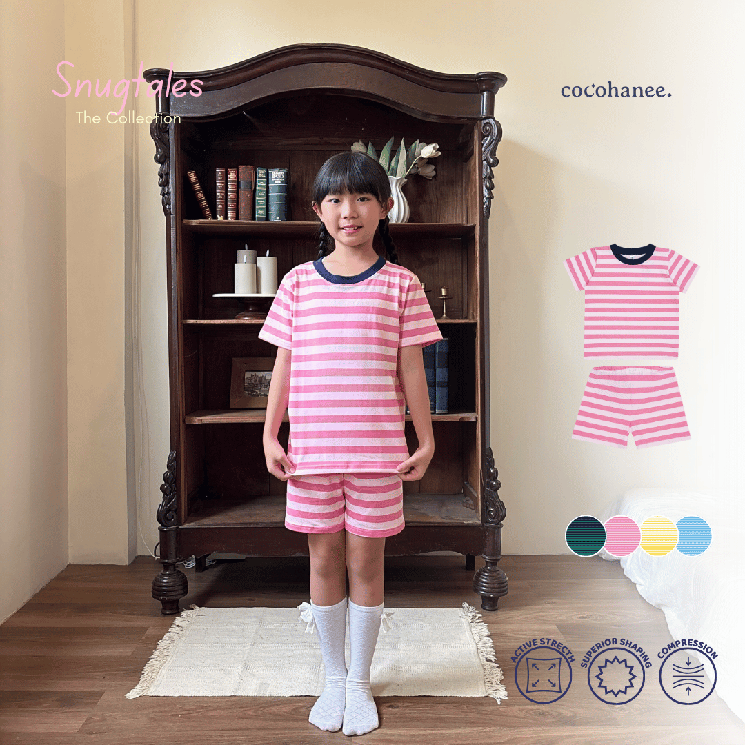 Stripe Candy - Short Pajamas - Piyama Tidur Motif Salur Anak