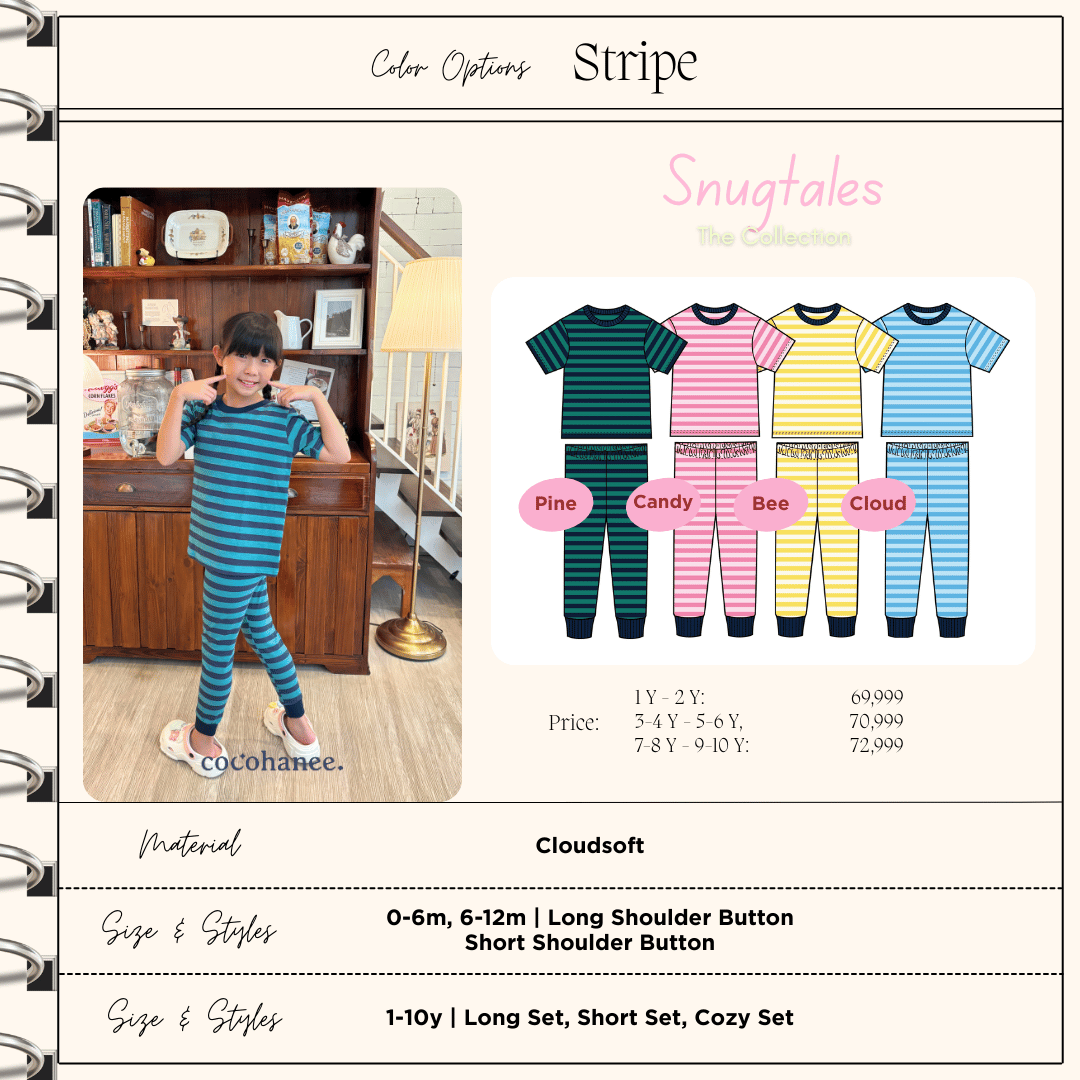 Stripe Pine - Cozy Pajamas - Piyama Tidur Motif Salur Anak