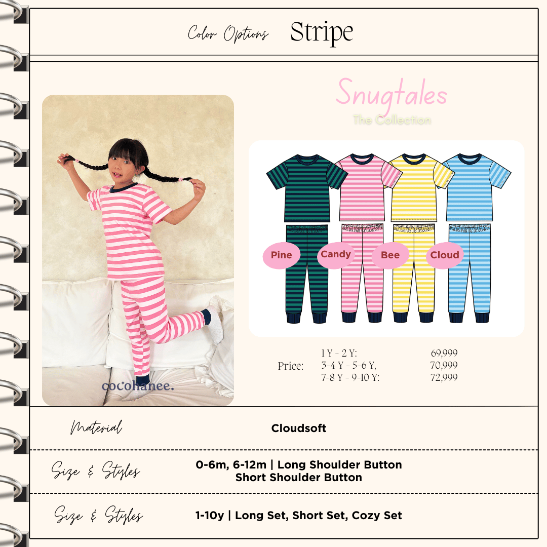 Stripe Candy - Cozy Pajamas - Piyama Tidur Motif Salur Anak