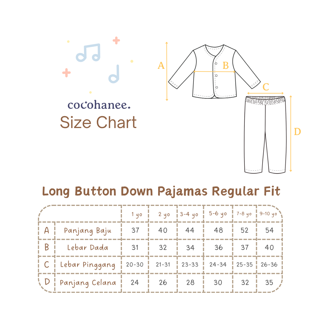 Croissant - Baby Long Button Down Pajamas - Piyama Bayi Motif