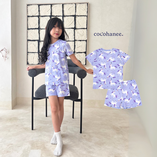 Cocohanee - Unicorn Stars Short Pajamas - Piyama Tidur Anak