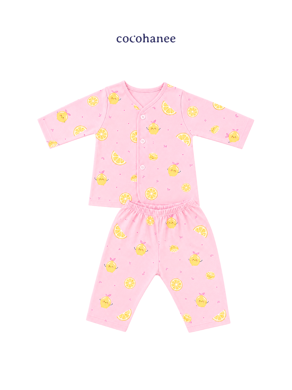 CocohaneeLocal Market - Long Button Down Pajamas Lemonade