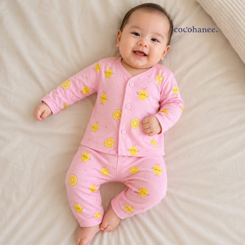CocohaneeLocal Market - Long Button Down Pajamas Lemonade