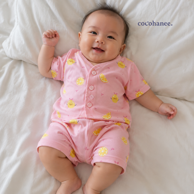 Cocohanee Local Market - Short Button Down Pajamas Lemonade