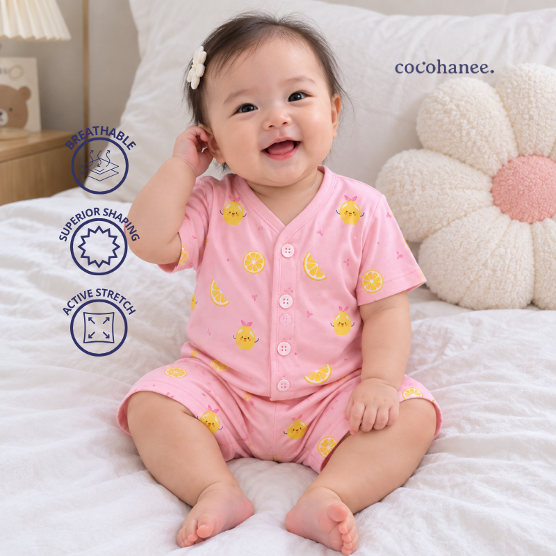 Cocohanee Local Market - Short Button Down Pajamas Lemonade