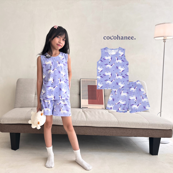 Cocohanee - Unicorn Stars Sleeveless Set - Setelan Anak Tanpa Lengan