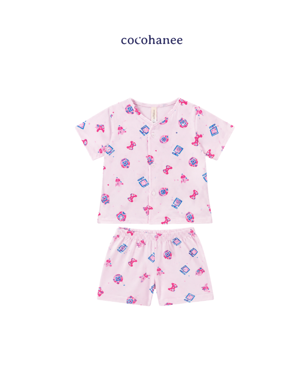 Cocohanee Wonderverse - Short Button Down Pajamas Pixel Play