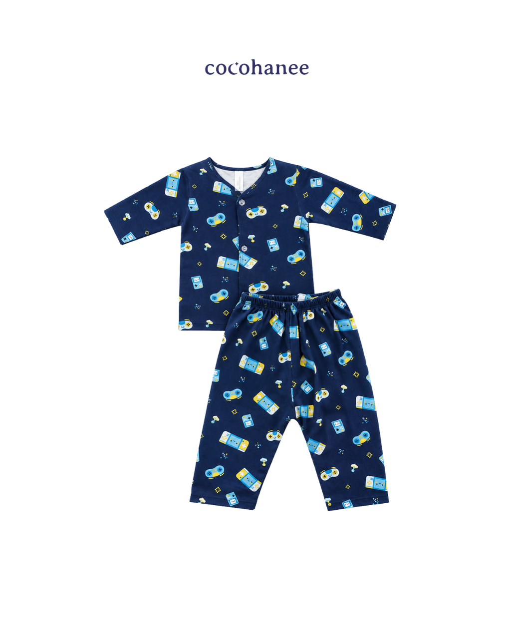 Cocohanee Wonderverse - Long Button Down Pajamas Game On!