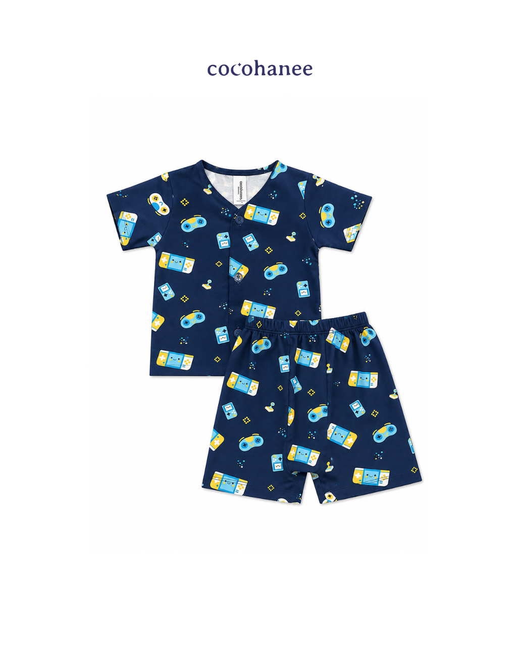 Cocohanee Wonderverse - Short Button Down Pajamas Game On!