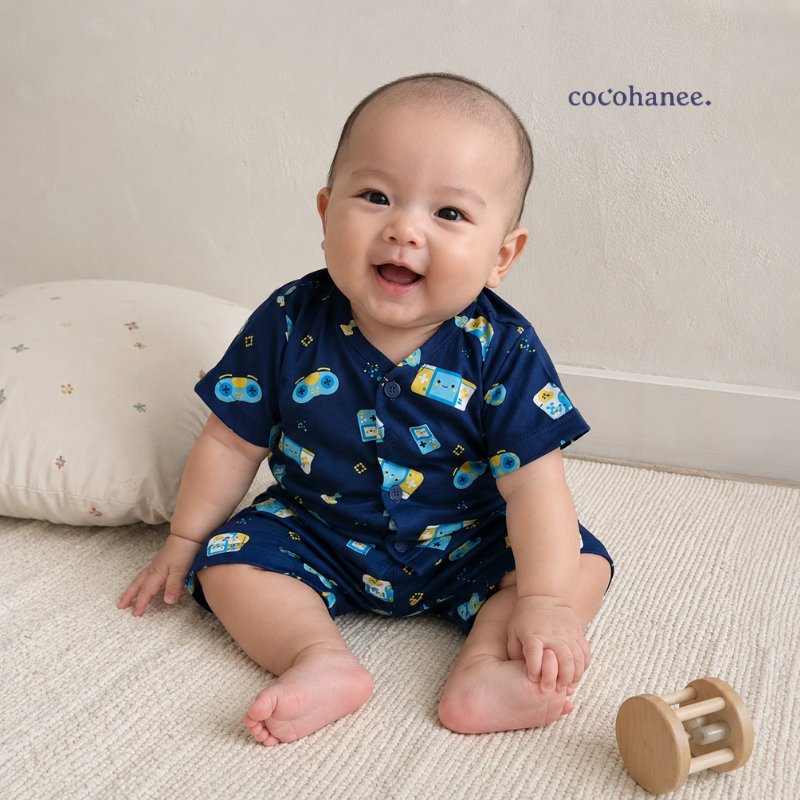 Cocohanee Wonderverse - Short Button Down Pajamas Game On!